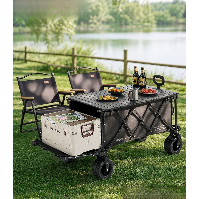 Folding Camping Wagon Cart Out - Outdoor Furniture Metal review and price