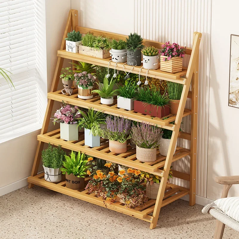 Solid Wood Flower Shelf Plant  - Outdoor Furniture Wood review and price